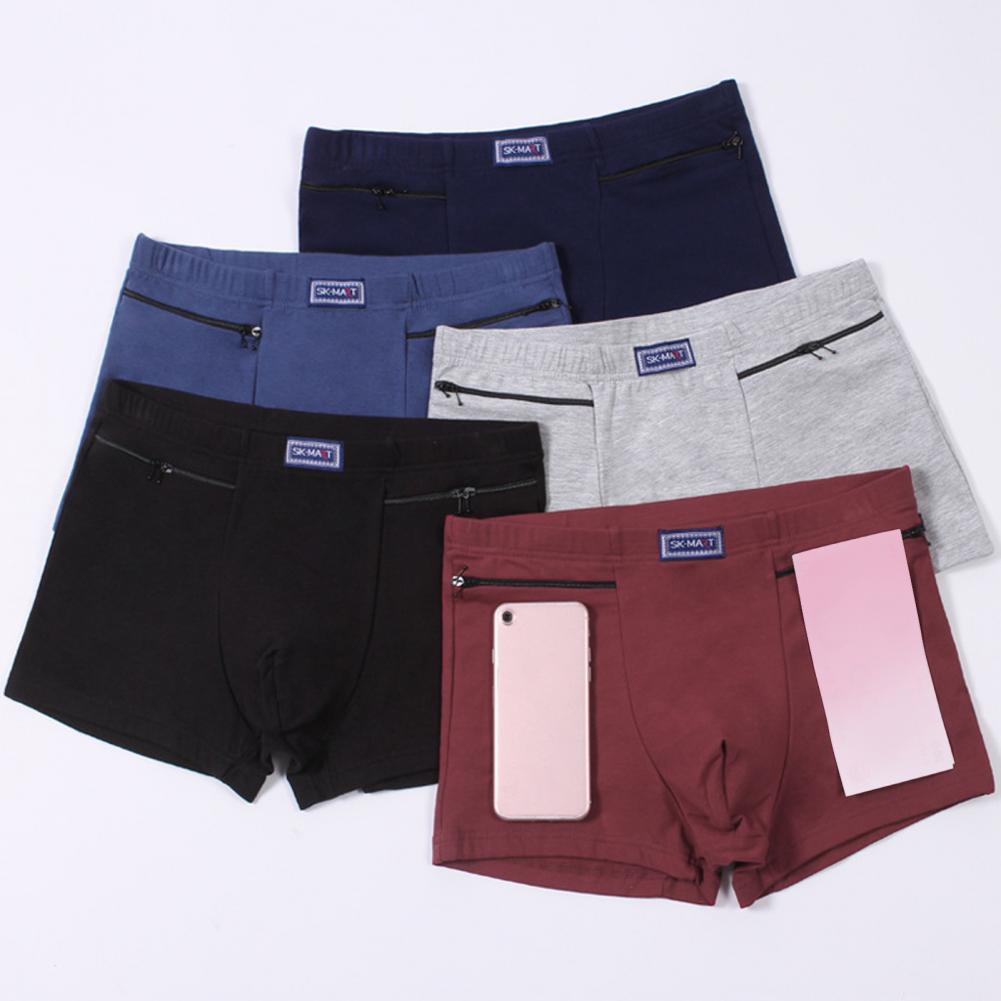 Boxer Brief Pack Cotton - الرجال جيوب الملابس الداخلية مكافحة سرقة
